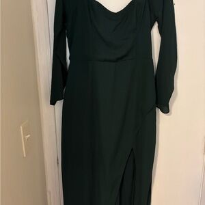 Abercrombie & Fitch Dark Green Long Sleeve Gown